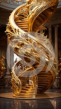 luxury gold spiral staircase