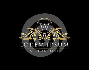 Luxury Gold W LetterLogo template in vector for Restaurant, Royalty, Boutique, Cafe, Hotel, Heraldic, Jewelry, Fashion and other