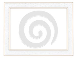 Luxury gold white leather trimmed frame border