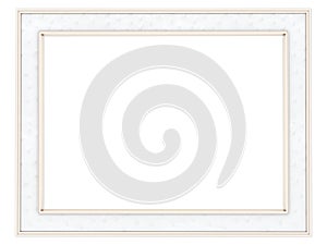 Luxury gold white leather trimmed frame border photo