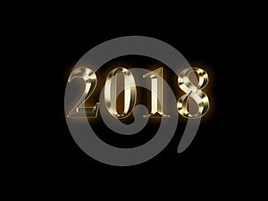 Luxury golden 2018 new year on black background. Happy new year 2018