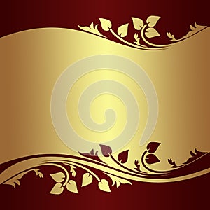 Luxury golden Background witth floral Borders