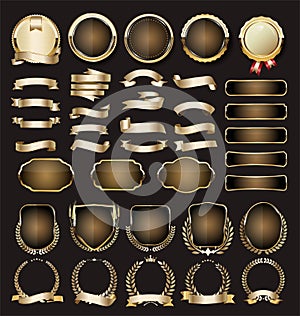 Luxury golden badges and labels collection