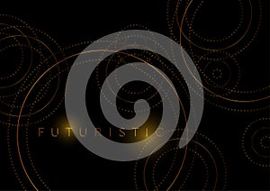 Luxury golden circles abstract geometric tech background