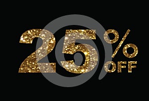 Luxury golden glitter twenty-five percent off special discount w