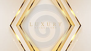 Luxury golden line background mustard shades in 3d abstract style. Illustration from vector about modern template deluxe design