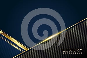 Luxury Golden lines on dark blue gradient color background