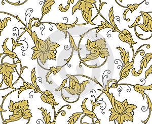 Luxury Golden Seamless Wallpaper Pattern. Vector