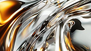 Luxury golden and silver background. Silver and gold background with wavy lines