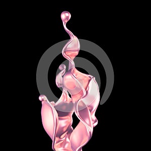 Luxury golden splash of liquid. 3d illustration, 3d rendering