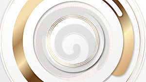 Luxury golden and white circles clean geometric abstract motion background. Seamless looping. Video animation Ultra HD 4K