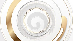 Luxury golden and white circles clean geometric abstract motion background. Seamless looping. Video animation Ultra HD 4K 3840x216