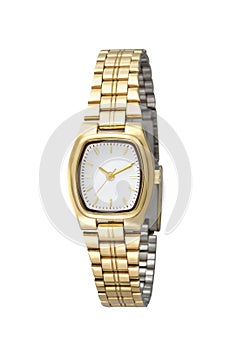 Luxury golden woman wristwatch photo