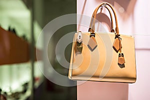 Luxury handbag in store