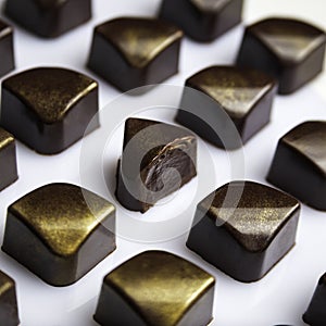 Luxury handmade chocolate candy bonbons photo