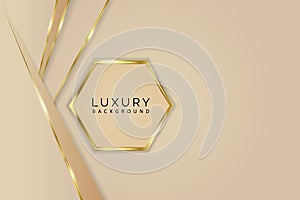 Luxury hexagon golden abstract background
