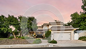 Luxury home with charming roof on a quaint street in Encino, CA