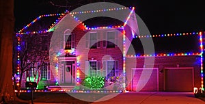 Luxury Home with Christmas Lights