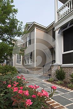 Luxury home and courtyard