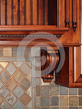 Luxury Home dark wood kitchen detail