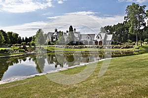 Luxury home with five car garage