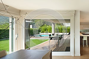 Luxury home interior, wide open space