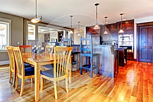 Luxury home kitchen and dining room