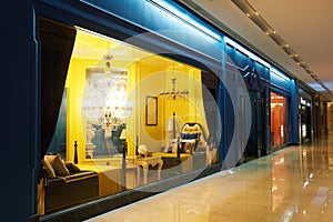 Luxury home lighting furniture shop window