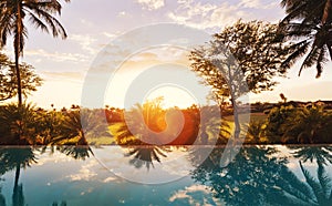 Luxury Home with Pool at Sunset