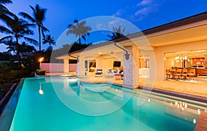 Luxury Home with Pool at Sunset