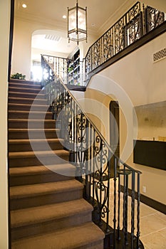 Luxury home staircase.