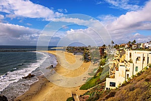 Luxury homes above Corona Del Mar State Beach n California