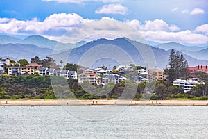 Luxury homes and mountains at Coffs Harbour. photo