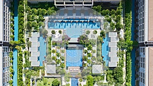 Luxury hotel with beautiful swimming pools