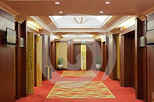 Luxury hotel corridor interior