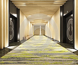 Luxury hotel corridor lobby