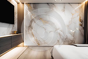Luxury hotel Interior background with marble wall