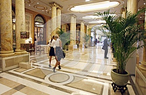 Luxury hotel lobby