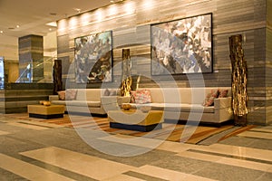 Luxury hotel lobby