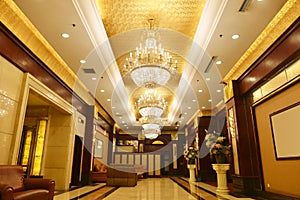 Luxury hotel lobby