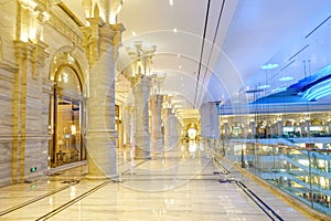 Luxury hotel lobby corridor hotel hall in modern building