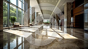 luxury hotel lobby and furniture. Generative Ai