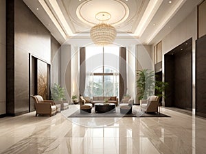 luxury hotel lobby interior