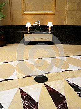 Luxury hotel lobby interior photo