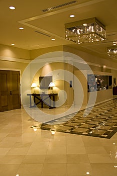 Luxury hotel lobby interiors lighting