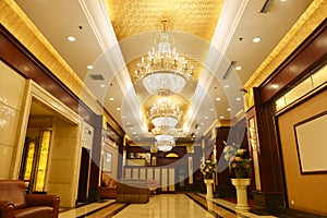 Luxury hotel lobby photo