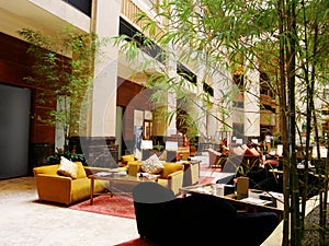 Luxury hotel lobby restaurant