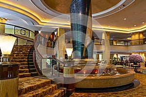 Luxury hotel lobby and staircase