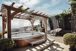 luxury hotel with private pergola and hot tub for ultimate relaxation