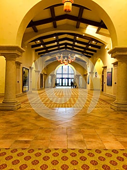 Luxury Hotel resort foyer lobby for convention center event ballrooms photo